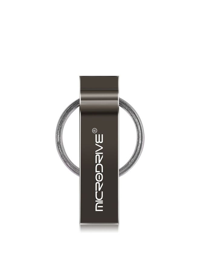 براق Microdrive 4GB USB 2.0 سلسلة مفاتيح المعادن U DISK (أسود) - Image 1