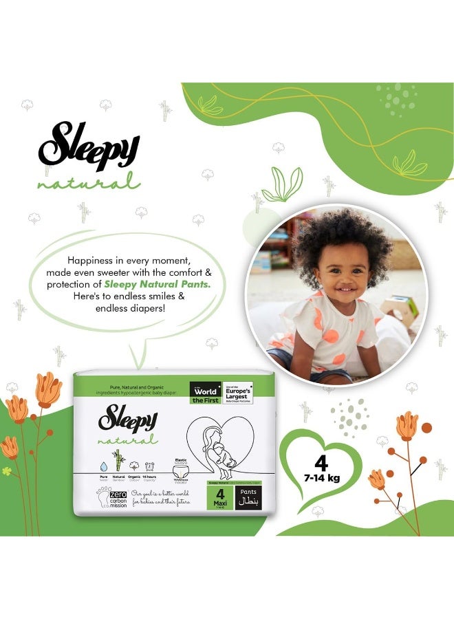 Sleepy حفاضات أطفال طبيعية بحجم 4، 60 قطعة، راحة قصوى، امتصاص فائق، صديقة للبيئة، مضادة للحساسية، 2 × 30 قطعة - Image 5