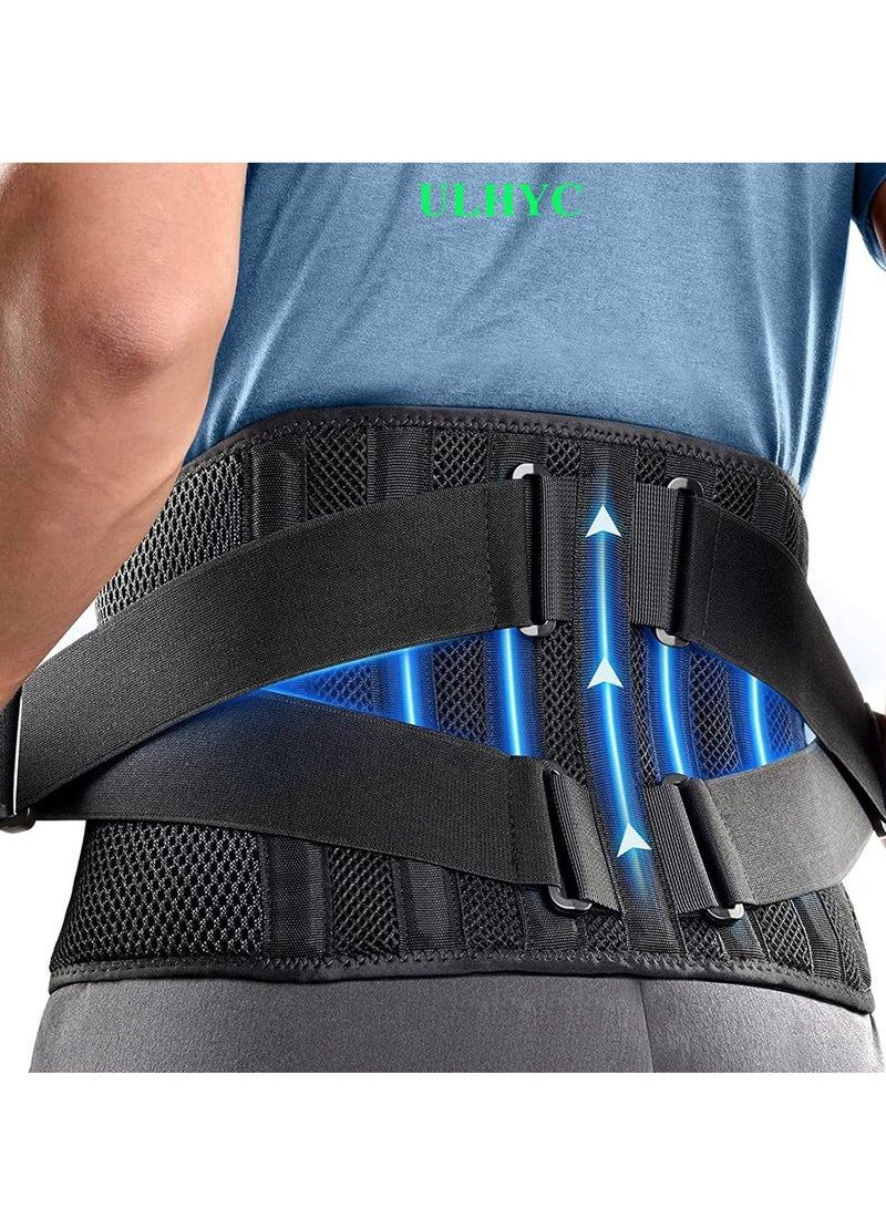 ULHYC Air Mesh Back Brace for Men Women Lower Back Pain Relief, Adjustable Back Support Belt for Work, Anti-skid Lumbar Support for Sciatica Scoliosis XL  - Image 1