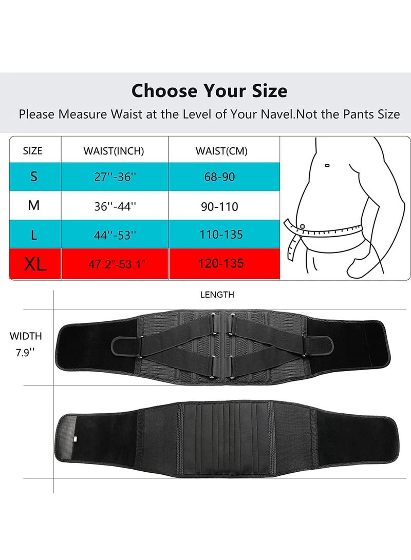 ULHYC Air Mesh Back Brace for Men Women Lower Back Pain Relief, Adjustable Back Support Belt for Work, Anti-skid Lumbar Support for Sciatica Scoliosis XL  - Image 2