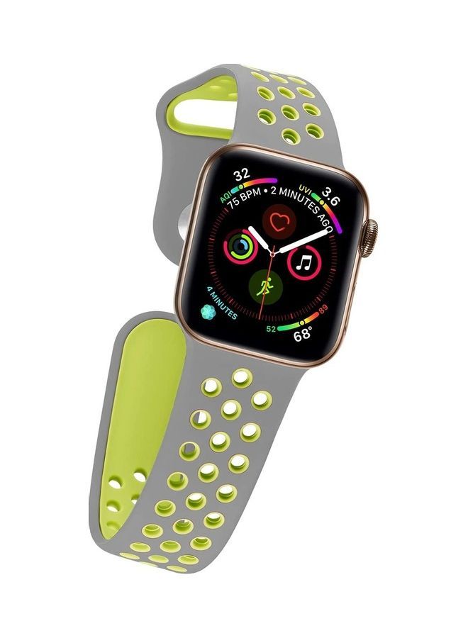 NIBEMINENT Replacement Band For Apple Watch 42/44 mm Grey/Green  - Image 2