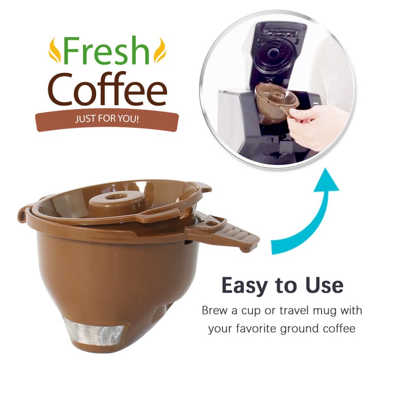 Cestlaive 2-Pack Single Serve Ground Coffee Brew Basket For Hamiltion Flexbrew Coffee Maker Models 49974 49975 49976 49979 49957 49954 49947 49940 49950 49966 49968 Filter Part  Brown - Image 3