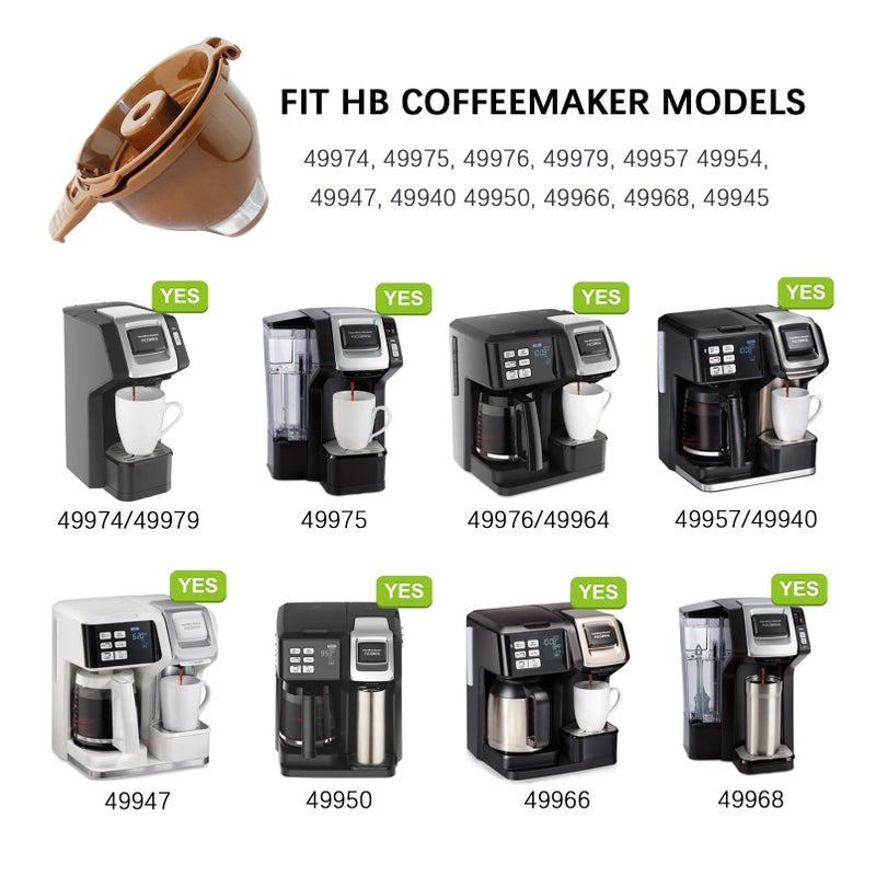 Cestlaive 2-Pack Single Serve Ground Coffee Brew Basket For Hamiltion Flexbrew Coffee Maker Models 49974 49975 49976 49979 49957 49954 49947 49940 49950 49966 49968 Filter Part  Brown - Image 2