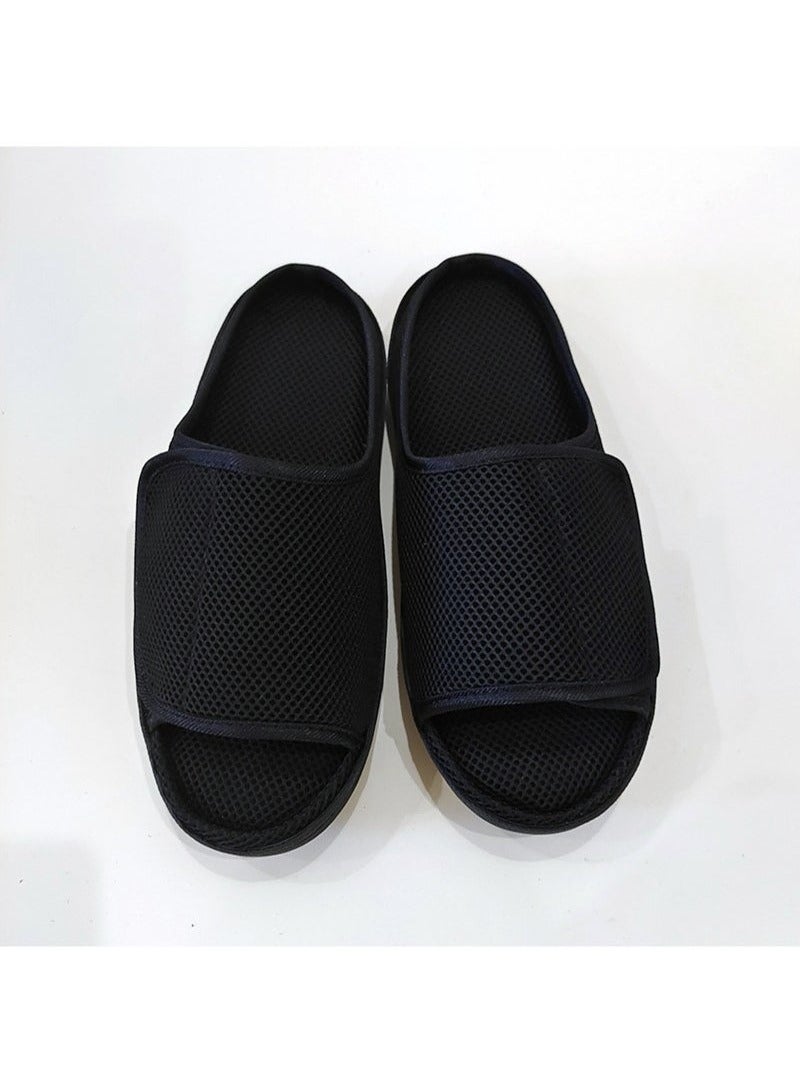 Diabetic Shoes, Extra Wide Width Open Toe Sandals, Adjustable Arthritis Edema Slippers for Elderly - Image 1