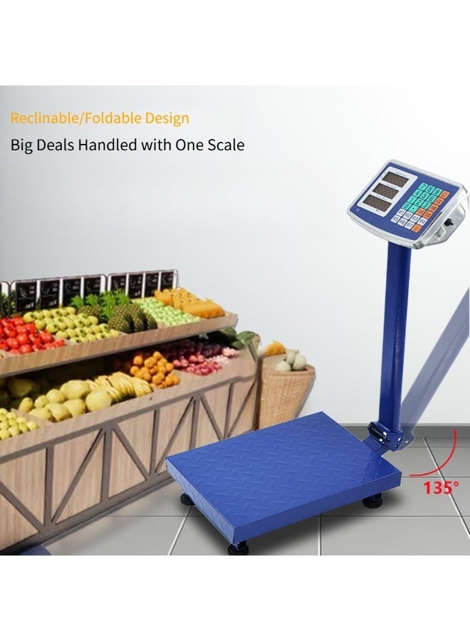 150kg Industrial Digital Scale | Foldable & Tilting Platform | HD 3-Screen Display | 99-Count Memory | Waterproof Carbon Steel | Smart Pricing Scale for Retail & Warehouse - Image 4