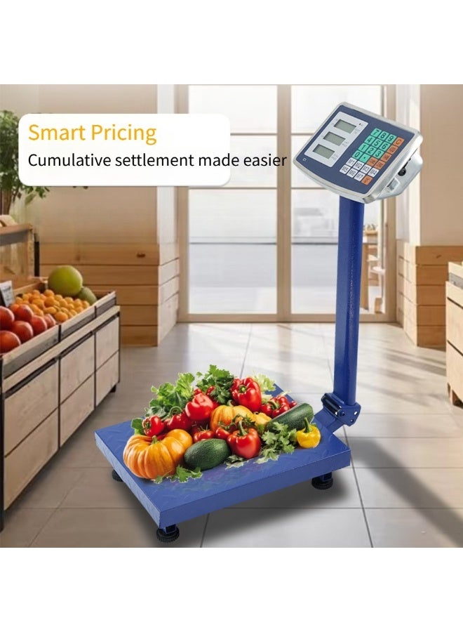 150kg Industrial Digital Scale | Foldable & Tilting Platform | HD 3-Screen Display | 99-Count Memory | Waterproof Carbon Steel | Smart Pricing Scale for Retail & Warehouse - Image 1