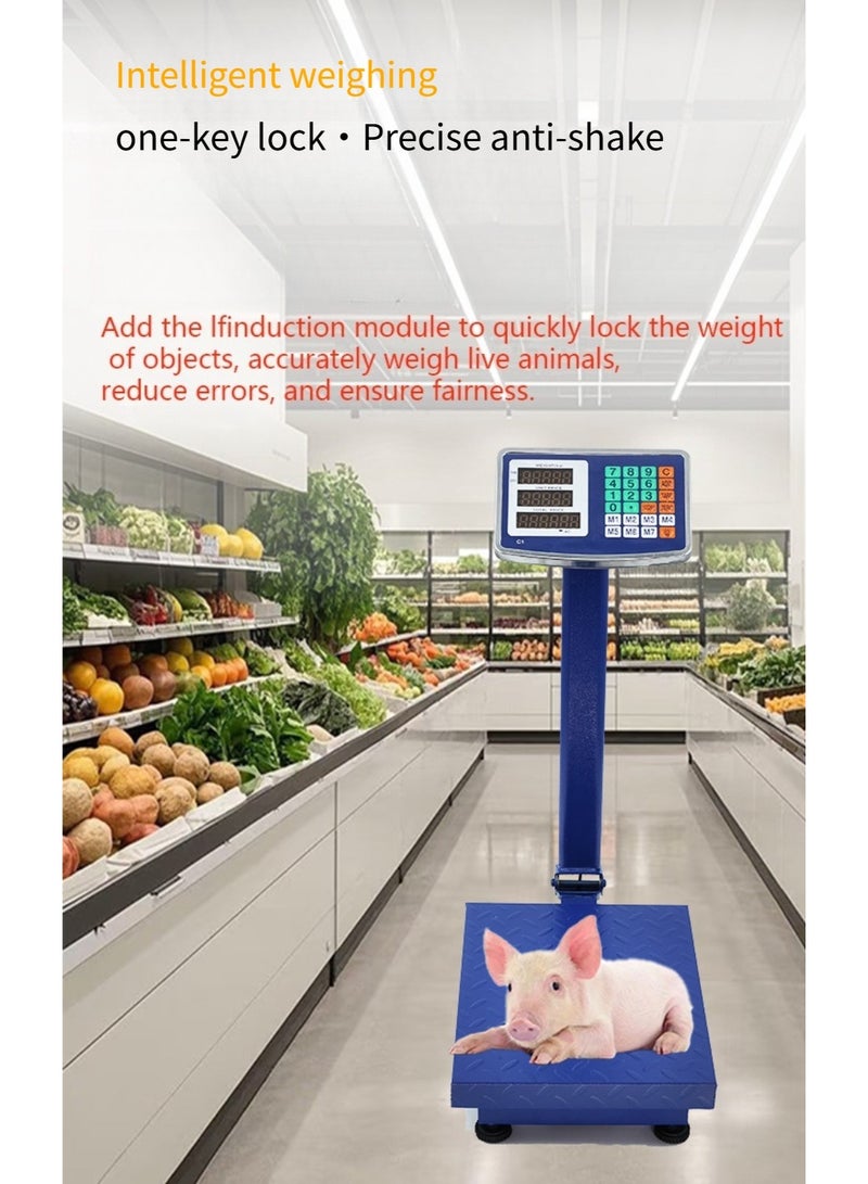 150kg Industrial Digital Scale | Foldable & Tilting Platform | HD 3-Screen Display | 99-Count Memory | Waterproof Carbon Steel | Smart Pricing Scale for Retail & Warehouse - Image 2