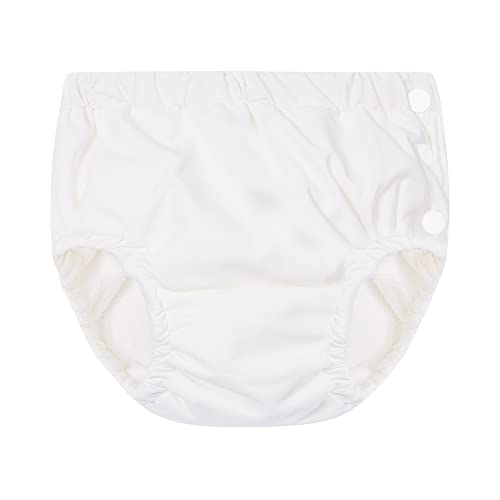 Durio Reusable Swim Diapers Washable Baby Swim Diaper Unisex Infant Toddler Swimming Diapers A White 2-3T - Image 1