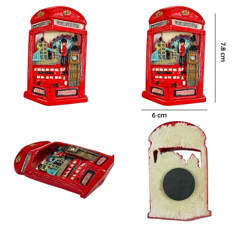 KRIWIN Travel Theme Fridge Magnet, London Design, Resin, Multi Color, Small Size - Image 2