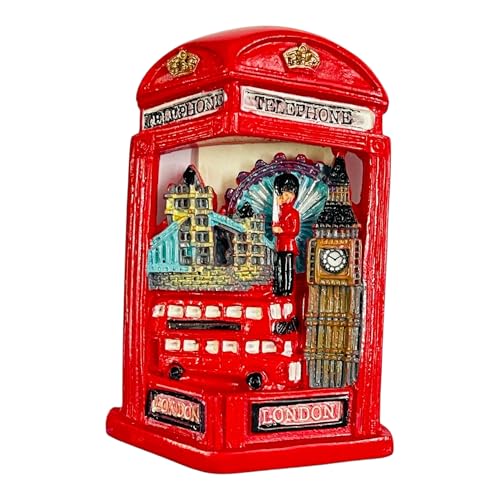KRIWIN Travel Theme Fridge Magnet, London Design, Resin, Multi Color, Small Size - Image 1