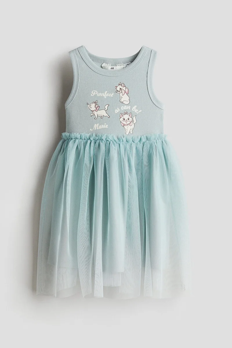 H&M Printed tulle-skirt dress