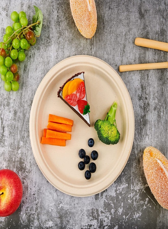 Vplus 150 Pack Compostable Disposable Paper Plates 10 inch Super Strong 100% Bagasse Natural Biodegradable Eco-Friendly Sugarcane Plates(nature) - Image 4