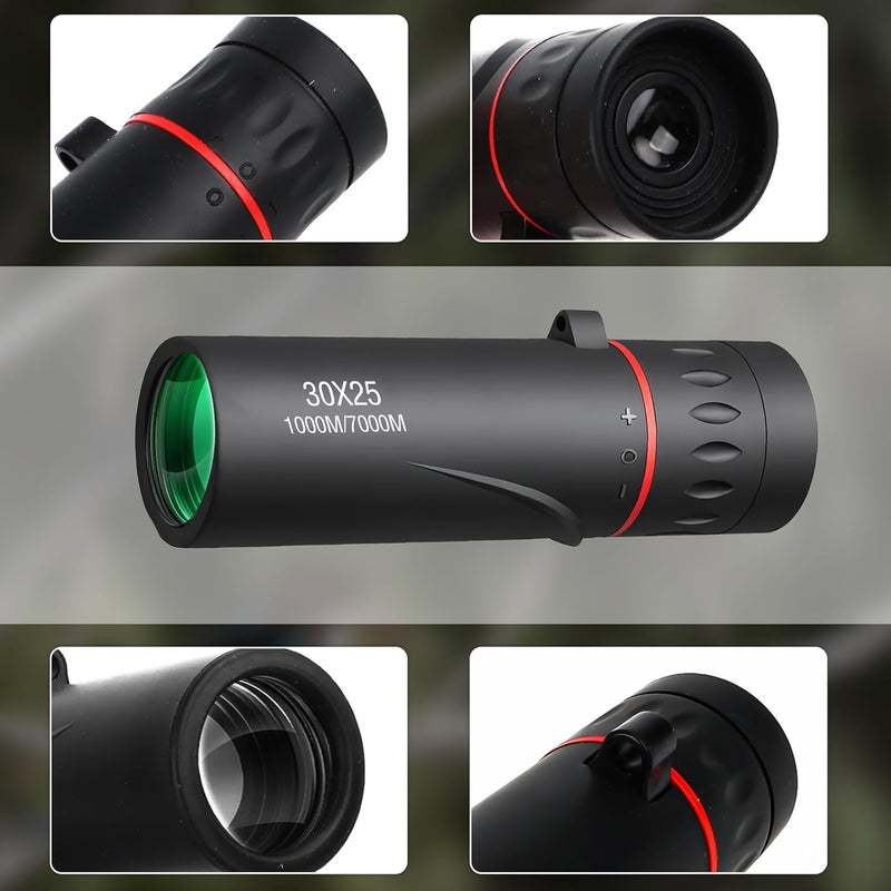 Byffoer 30 x 25 Monocular Telescope Adult Monocular Mini Portable Waterproof Telescope Zoom Monocular Telescope for Adults Bird Watching Travel Hunting Concert Sports Outdoor - Image 4