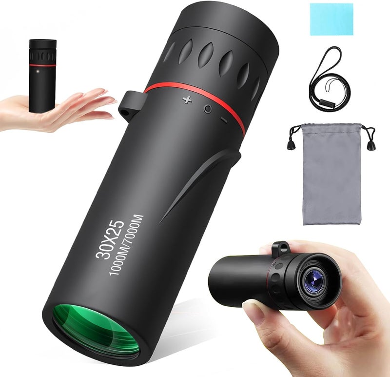 Byffoer 30 x 25 Monocular Telescope Adult Monocular Mini Portable Waterproof Telescope Zoom Monocular Telescope for Adults Bird Watching Travel Hunting Concert Sports Outdoor - Image 1
