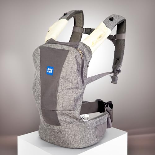Mee Mee Comfy New Born Baby Carrier With 4 Baby carrying Modes Lightweight & Adjustable | Neck Support Baby Sling Carrier with Padded waist Support and shoulder support straps | safety buckle And Detachable Hip Seat for 0 to 2 Years (Grey) - Image 2