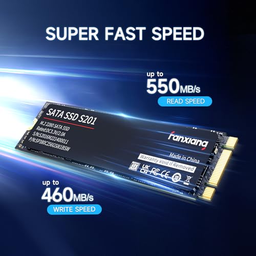 fanxiang S201 256GB M.2 SATA SSD 2280 SATA III 6Gb/s Internal Solid State Drive, SLC Cache for Speed Boost, Read Speed up to 550MB/sec, 3D NAND TLC, Compatible with Laptop and PC Desktops(Black) - Image 3