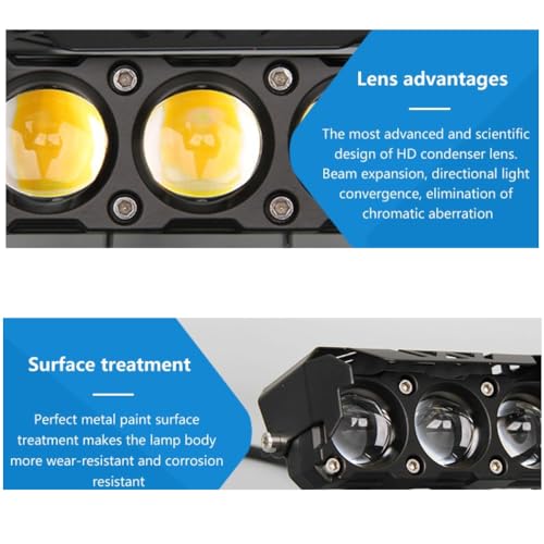 Autozap 3 Lens LED Fog Light Mini Driving DRL Spotlight Premium Metal Body for Universal Bikes/Cars White & Yellow (Pack of 1) - Image 4