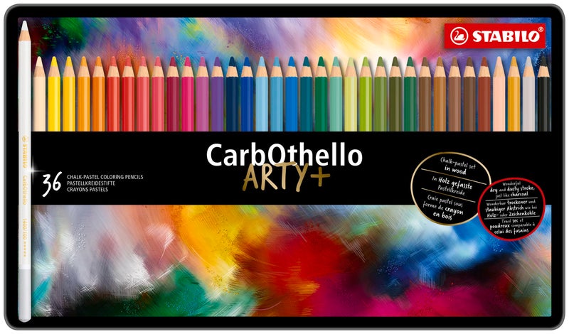 STABILO Chalk-Pastel Artist Colored Pencil CarbOthello ARTY, Tin Set of 36, Watercolor Effects, Sketching, Drawing, Coloring - Image 2