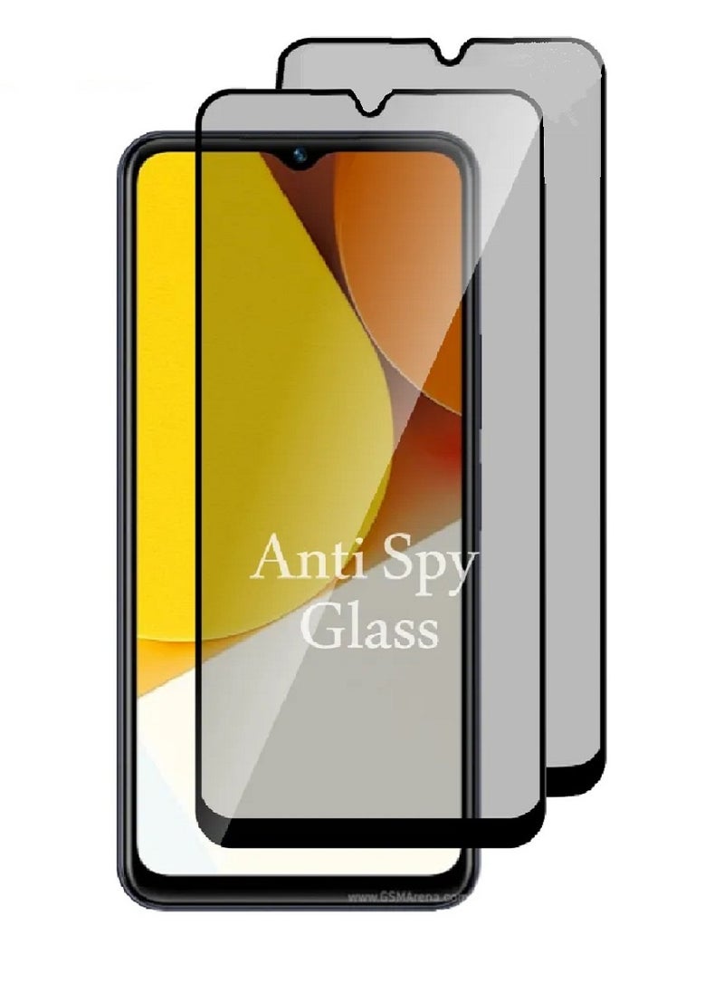 Super 2 Pieces Tempered Glass Screen Protector Anti-Spy Privacy Designed For vivo Y35 Full Screen Coverage And Bubble Free - Image 1