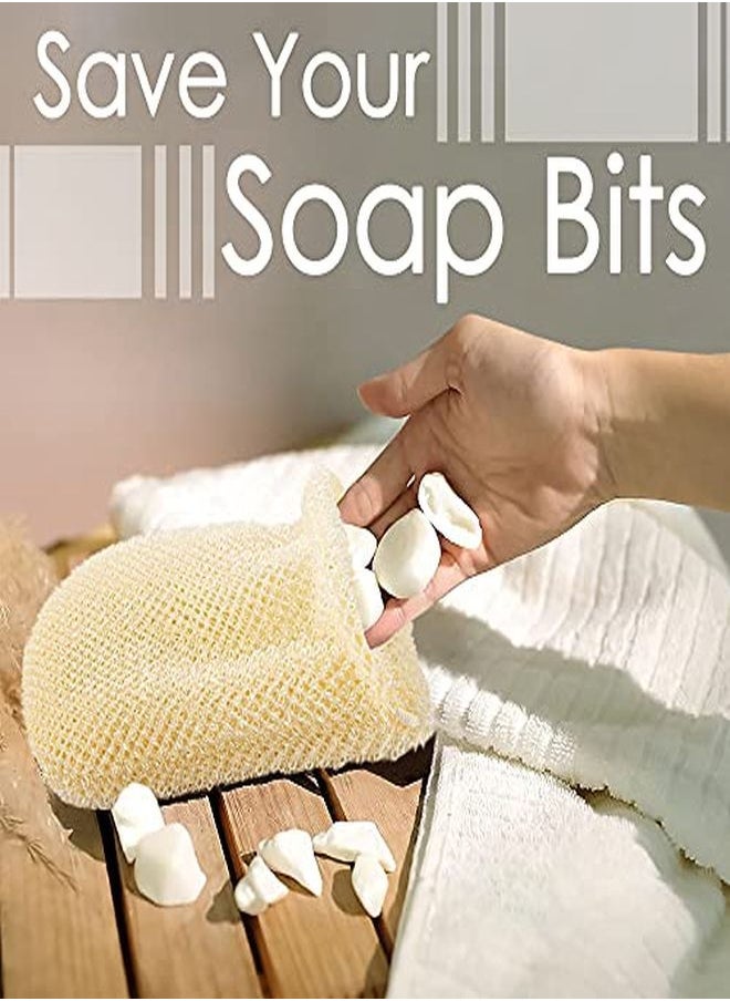 Linkidea 3 Pcs Soap Bag, Exfoliating Soap Saver Pouch, Exfoliator Sponge Soap Pocket Drawstring Bags, Body Scrubber For Bath Shower (Three Random Color)  - Image 4