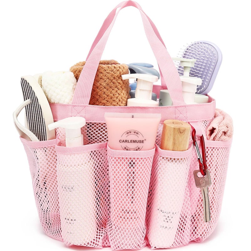 Fammart Mesh Shower Caddy Portable for College Dorm Room Essentials Odorless Polyester Large Shower Tote Bag with Dual Handles 8Pocket QuickDry Toiletry Organizer for Travel Beach Camping Gym - Image 2