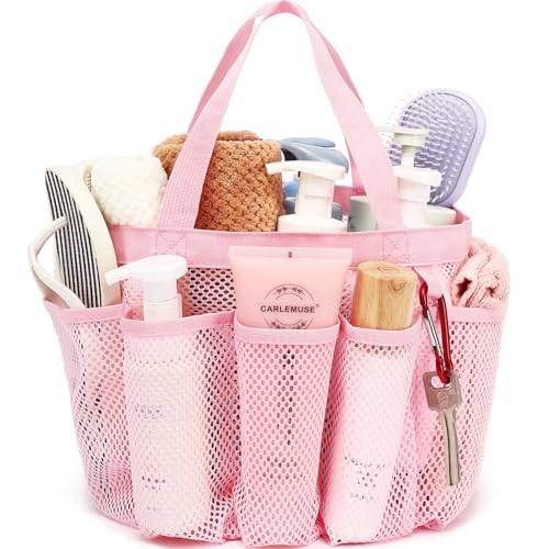 Fammart Mesh Shower Caddy Portable for College Dorm Room Essentials Odorless Polyester Large Shower Tote Bag with Dual Handles 8Pocket QuickDry Toiletry Organizer for Travel Beach Camping Gym - Image 1