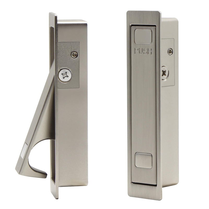 Dontay Pocket Door Pull Handle Press Finger Edge Pull Push Flush Mount Doors Pull for Pocket Sliding Doors Recessed Rectangular Bypass Door Hardware Cabinet Pull2 Brushed Nickel - Image 2