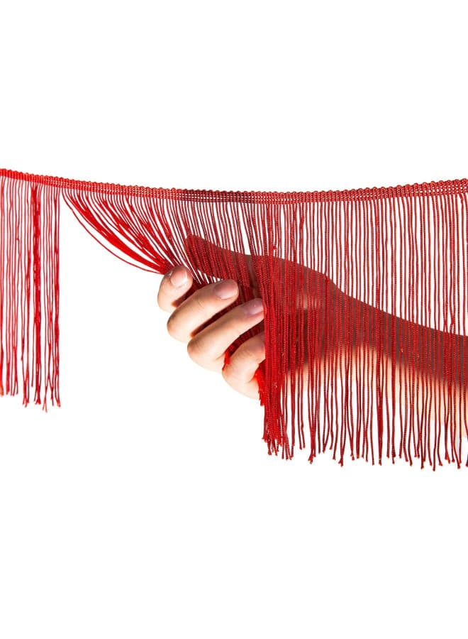 Red Fringe Trim Tassel Sewing Trim 6Inch Width 10 Yards Long for Clothes Accessories Latin Wedding Dress DIY Lamp Shade Decoration (Red)  - Image 3
