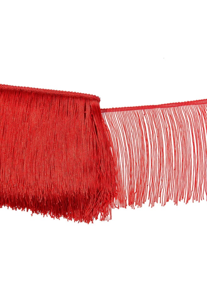 Red Fringe Trim Tassel Sewing Trim 6Inch Width 10 Yards Long for Clothes Accessories Latin Wedding Dress DIY Lamp Shade Decoration (Red)  - Image 1