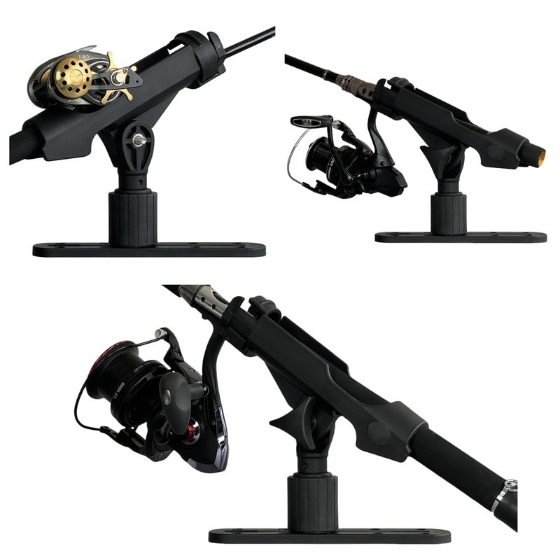 HiUmi HiUmi 2 Pack Fishing Rod Holder with Track Mount Universal T-Shaped Screw Mounted on Rail for Kayak, Canoe, Fishing Boat (2Pack Rod Holder with Rail) - Image 2
