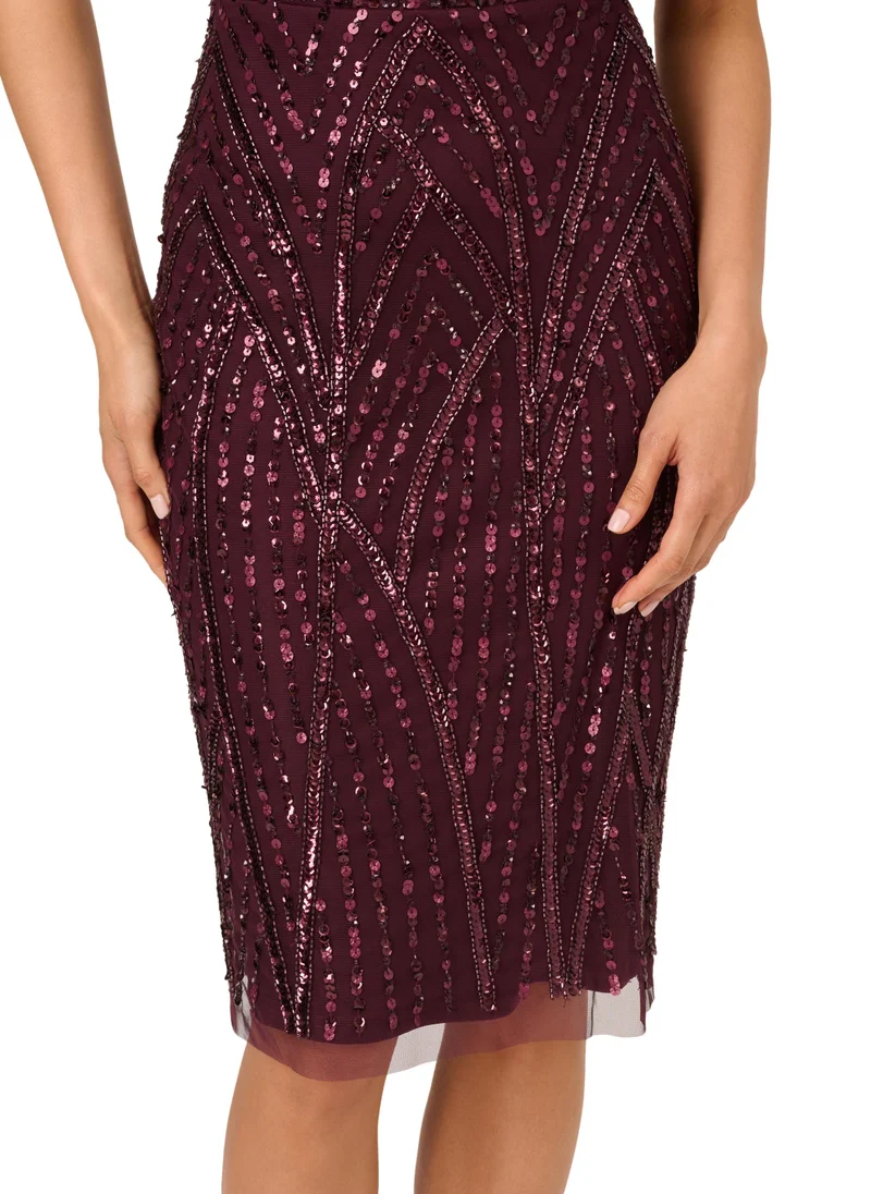 ادريانا بابيل Sequin Flutter Sleeve Dress