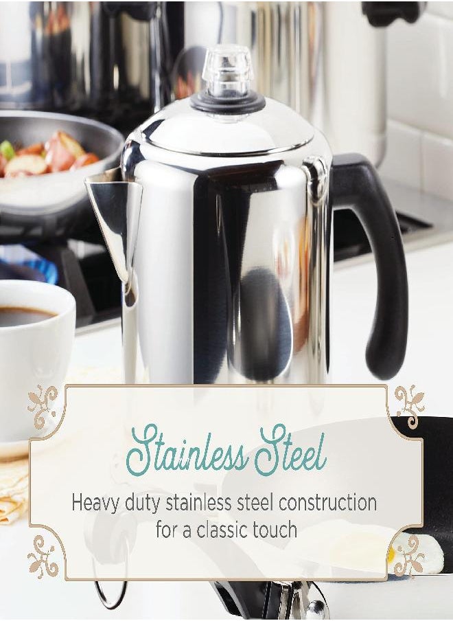 Farberware - Farberware 47053 Classic Stainless Steel Yosemite 12-Cup Coffee Percolator, 12 Cup Coffee Maker, Silver - Image 1