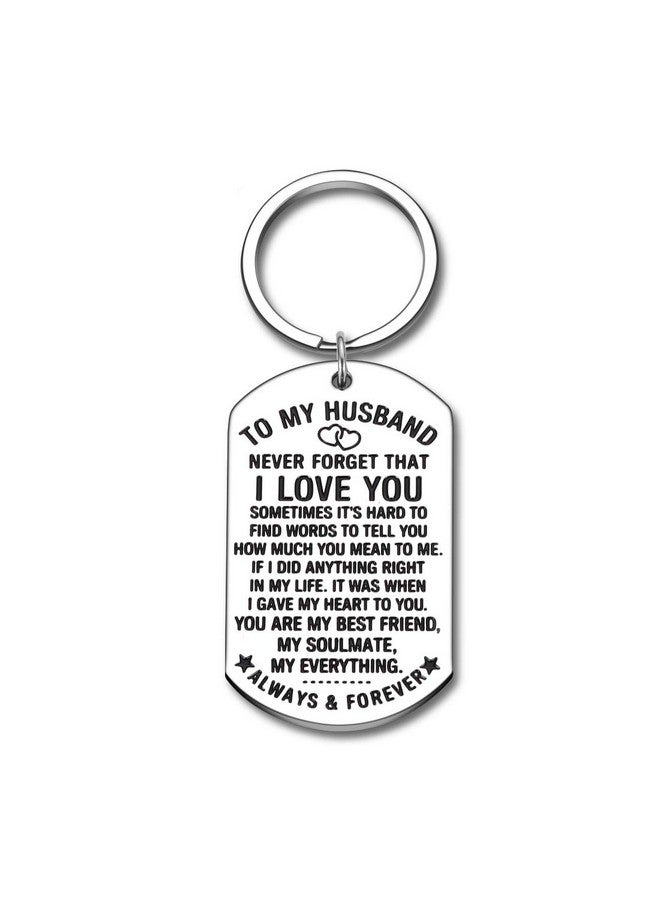 Aizza Beata Anniversary Husband Gifts Keychain from Wife Birthday Valentine‚Äôs Day Gift for Fiance Bridegroom Hubby My Soulmate My Everything I Love You Wedding Couple Keyring Pendant for Him Men - Image 1