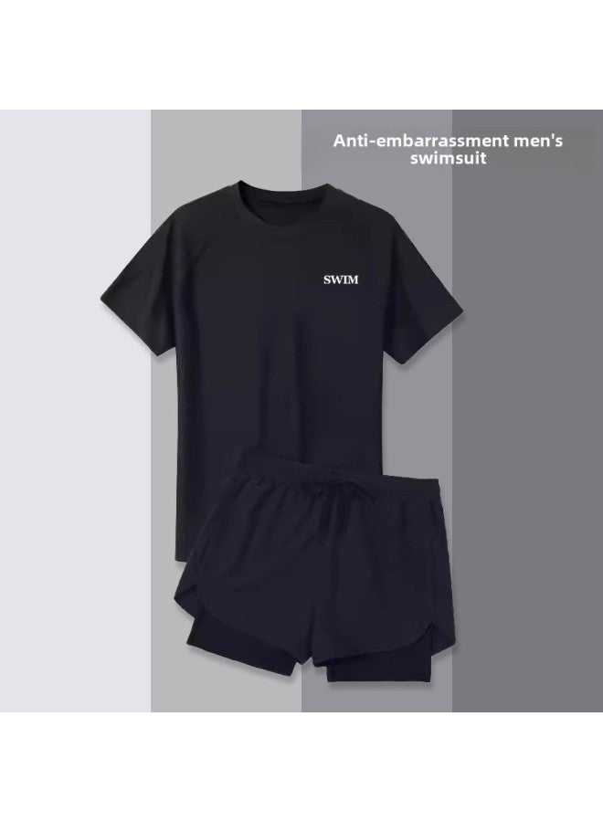 Swimwear Men's Arrival Anti-embarrassment Swimming Trunks Hot Spring Top Boys All-suit Men's Swimwear Suit-Color:707 Swimming Trunks-Size:XL