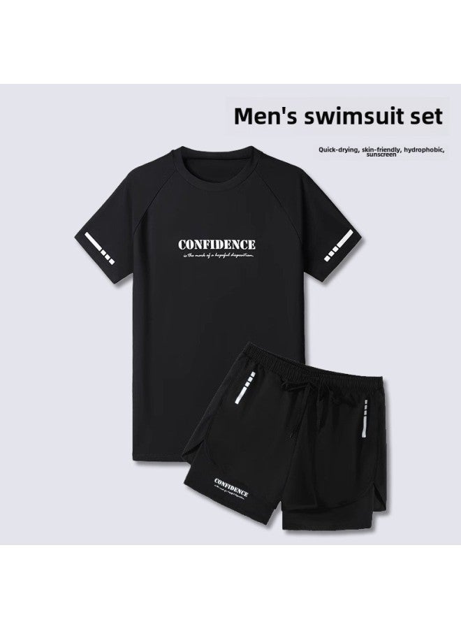 Swimwear Men's Arrival Anti-embarrassment Swimming Trunks Hot Spring Top Boys All-suit Men's Swimwear Suit-Color:707 Swimming Trunks-Size:XL