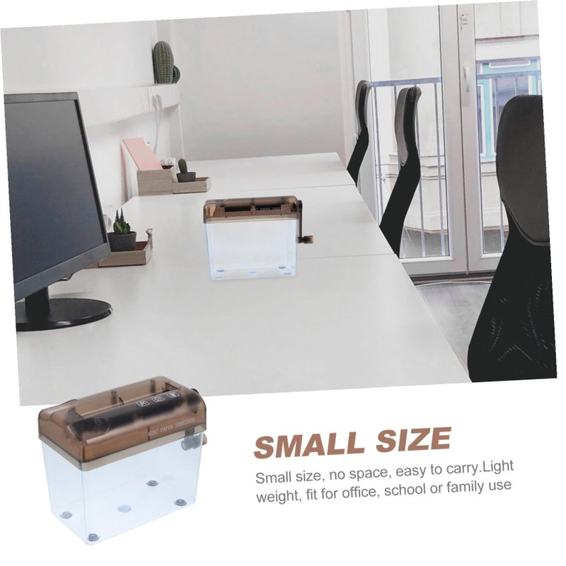 Portable Mini Hand Shredder Manual Paper Cutter Office Wastebasket Tool - Image 4