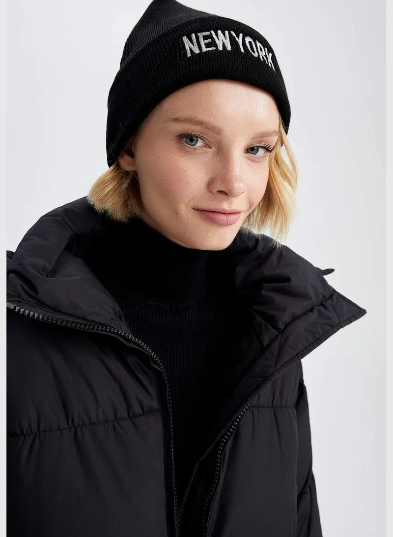 DeFacto New York Print Knit Beanie
