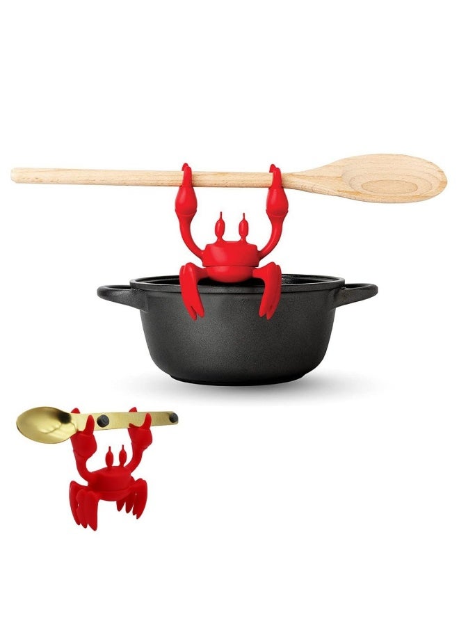 HZYH Red the Crab Silicone Utensil Rest - Kitchen Gifts, Silicone Spoon Rest for Stove Top - Heat-Resistant Kitchen and Grill Utensil Holder - Non-Slip Spoon Holder Stove Organizer, Steam  Releaser - Image 3