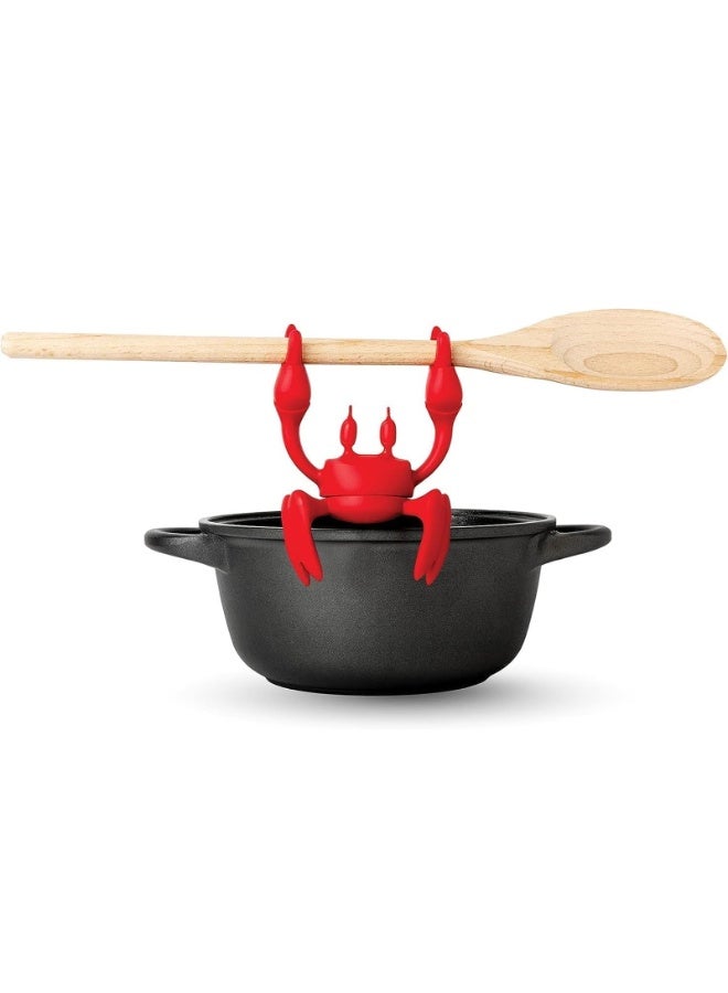 HZYH Red the Crab Silicone Utensil Rest - Kitchen Gifts, Silicone Spoon Rest for Stove Top - Heat-Resistant Kitchen and Grill Utensil Holder - Non-Slip Spoon Holder Stove Organizer, Steam  Releaser - Image 1