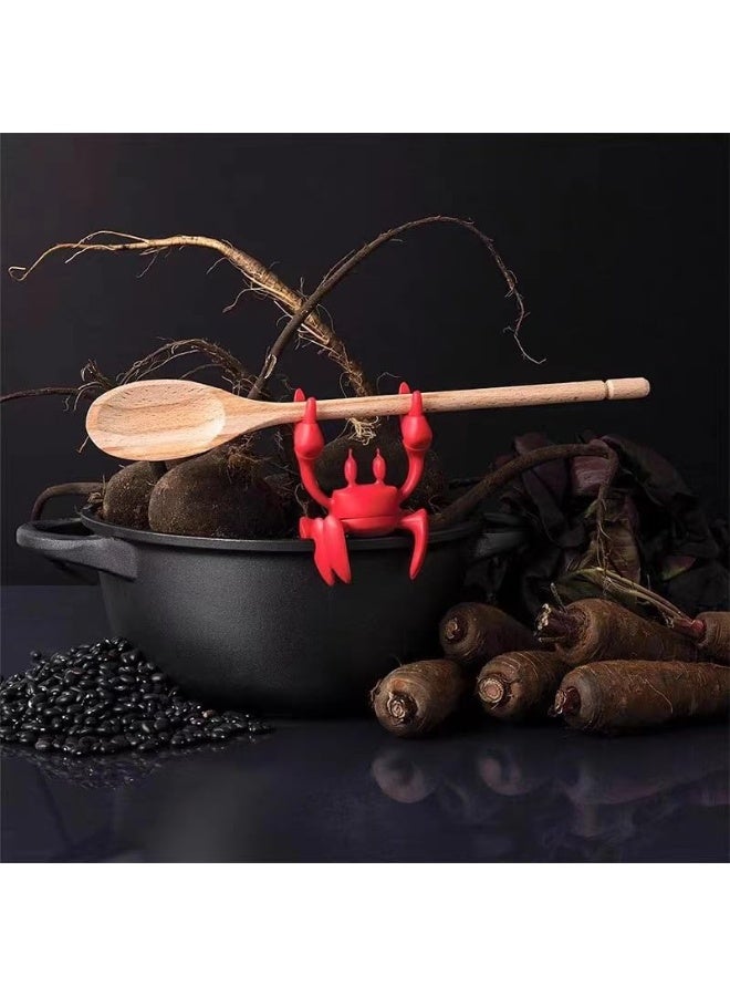 HZYH Red the Crab Silicone Utensil Rest - Kitchen Gifts, Silicone Spoon Rest for Stove Top - Heat-Resistant Kitchen and Grill Utensil Holder - Non-Slip Spoon Holder Stove Organizer, Steam  Releaser - Image 4