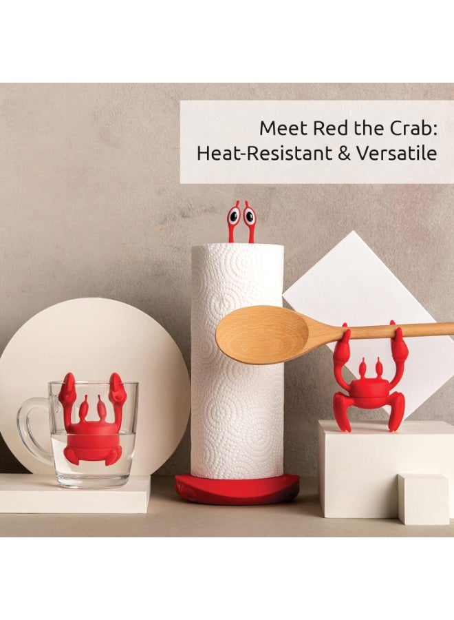 HZYH Red the Crab Silicone Utensil Rest - Kitchen Gifts, Silicone Spoon Rest for Stove Top - Heat-Resistant Kitchen and Grill Utensil Holder - Non-Slip Spoon Holder Stove Organizer, Steam  Releaser - Image 5
