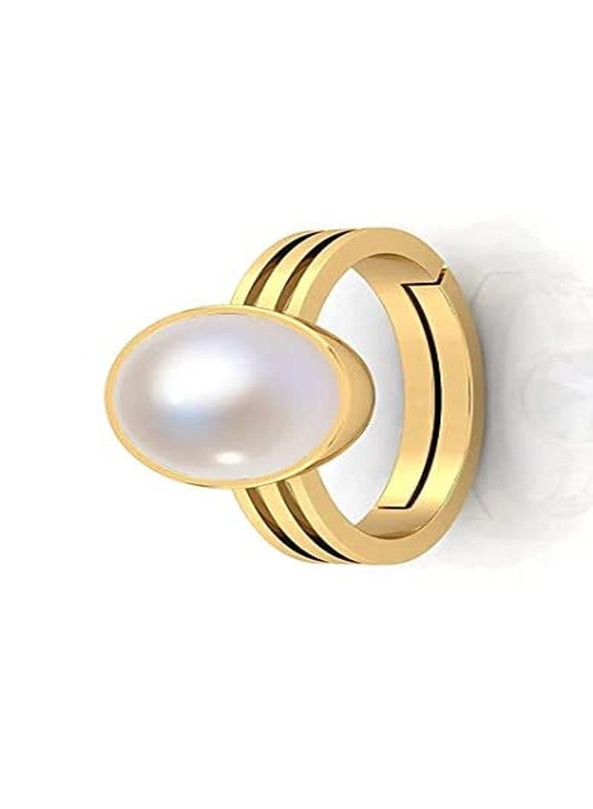 AYUSH GEMS South Sea Pearl 2.00 Carat Natural Pearl Gemstone Original Certified Moti Adjustable Astrological panchhdhaatu/Ashtadhatu Gold Ring for Men and Women - Image 4