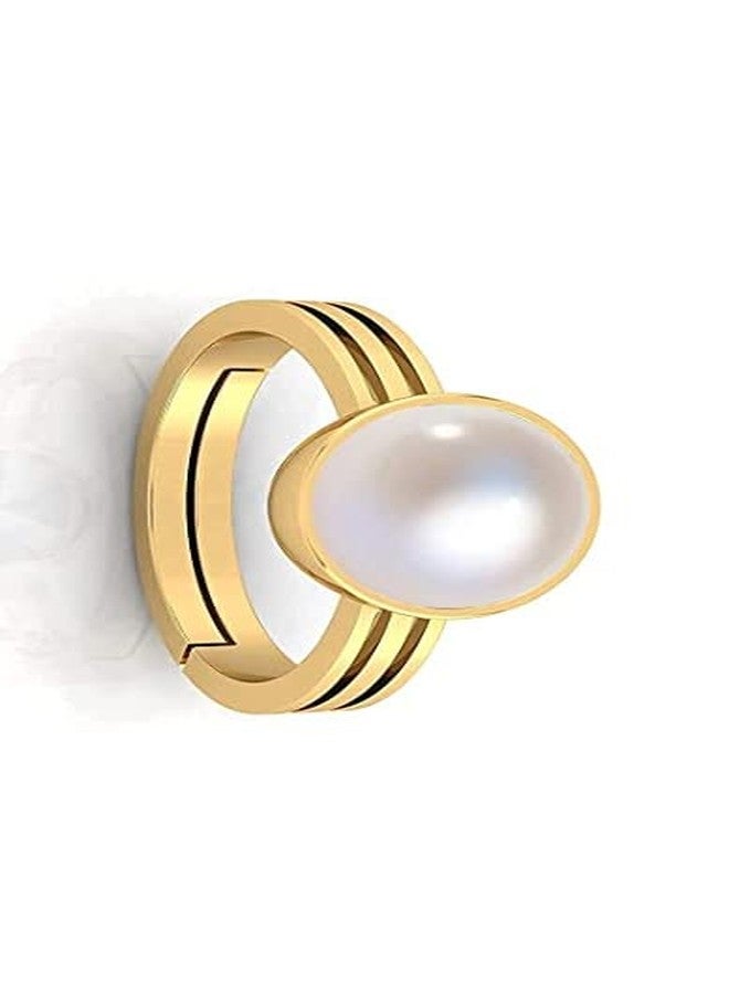 AYUSH GEMS South Sea Pearl 2.00 Carat Natural Pearl Gemstone Original Certified Moti Adjustable Astrological panchhdhaatu/Ashtadhatu Gold Ring for Men and Women - Image 2