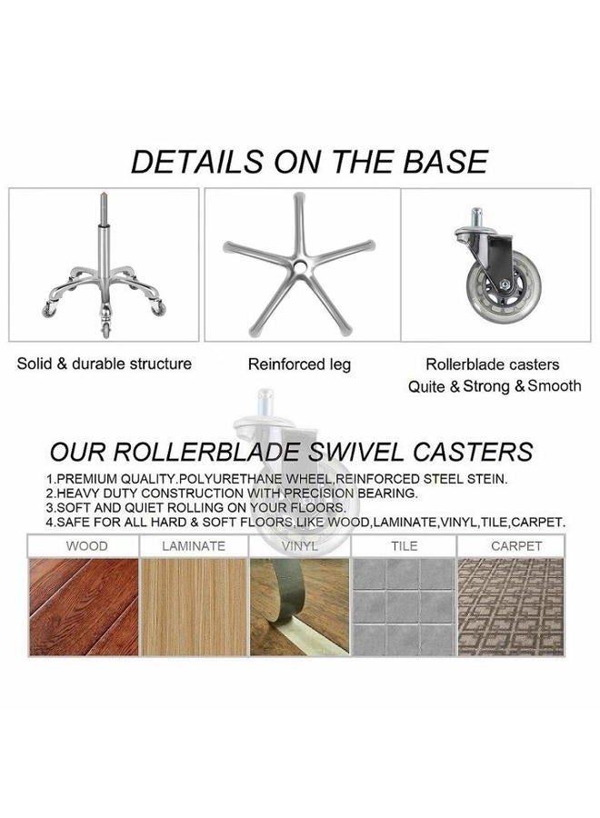 Karrie Swivel Stool Chair Adjustable Height,Heavy Duty Hydraulic Rolling Metal Stool for Kitchen,Salon,Bar,Office,Massage - Image 5