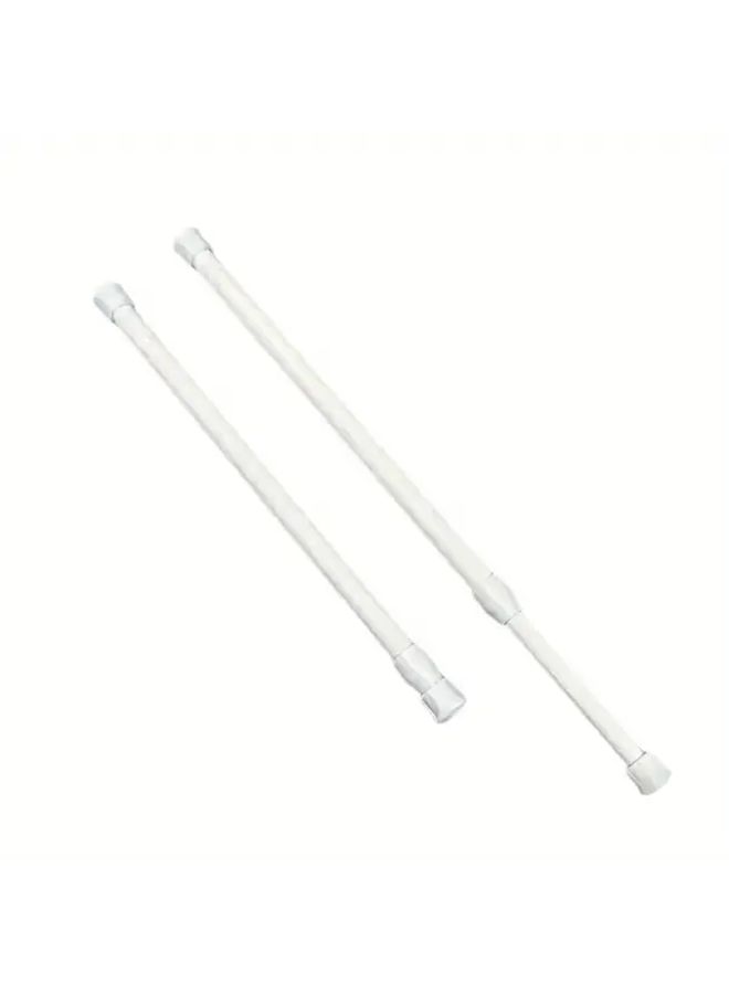 1pc Multifunctional Punch Free Telescopic Tension Rod With Built In Spring White For Shower Curtain Coffee Curtain Door Curtain Bathroom Accessories - Image 1