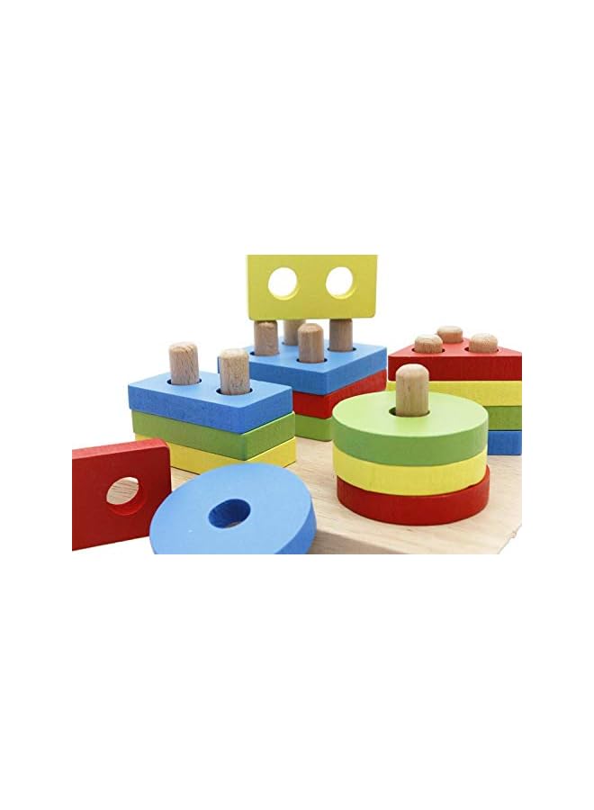 erorex Wooden Shape Sorter Geometric Puzzle Toy For Kids - Image 3