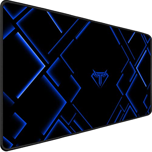 TEDNETGO Large Extended Gaming Mouse Pad, Long Mouse Pads, Extra Large Big Mouse Pad with Stitched Edge, XXL Non-Slip Computer Computer Keyboard Mat for Gamer/Desktop/Office/Home,Blue - Image 1