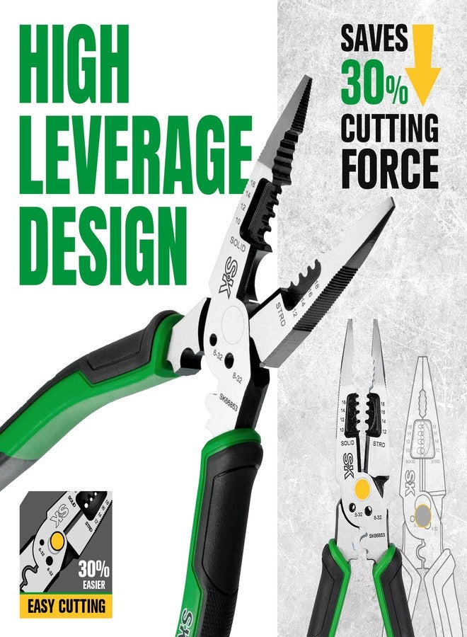 اس كي كي مجموعة كماشة SK مكونة من 3 قطع، كماشة متعددة الاستخدامات ذات أنف شعيري بطول 8 بوصات، كماشة قطرية متعددة الاستخدامات بطول 7 بوصات، كماشة متعددة الاستخدامات لخطوط الأنابيب بطول 8 بوصات، تصميم CR-V، مقبض مانع للانزلاق، مع منظم أدوات من إسفنج EVA - Image 4