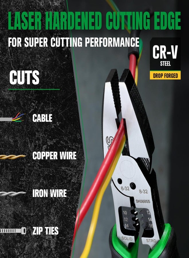 اس كي كي مجموعة كماشة SK مكونة من 3 قطع، كماشة متعددة الاستخدامات ذات أنف شعيري بطول 8 بوصات، كماشة قطرية متعددة الاستخدامات بطول 7 بوصات، كماشة متعددة الاستخدامات لخطوط الأنابيب بطول 8 بوصات، تصميم CR-V، مقبض مانع للانزلاق، مع منظم أدوات من إسفنج EVA - Image 5