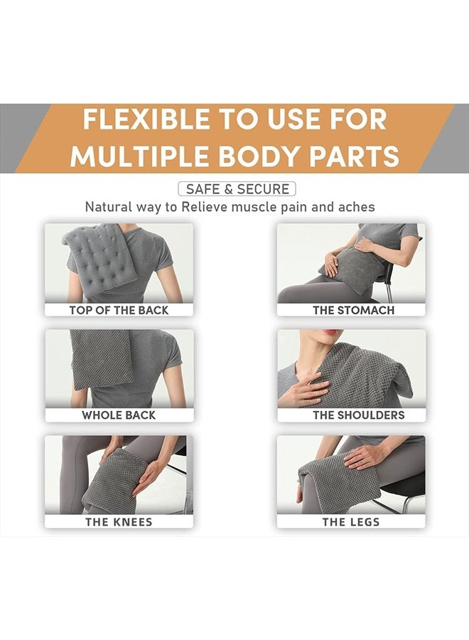 UNCN Wide Microwave Heating pad with Washable Cover 9 * 15" Microwavable Hot Pad for Neck Shoulder, Cramps, Back Cordless Warm Compress Weighted Moist Heat Pack for Aches, Unscented - Image 4